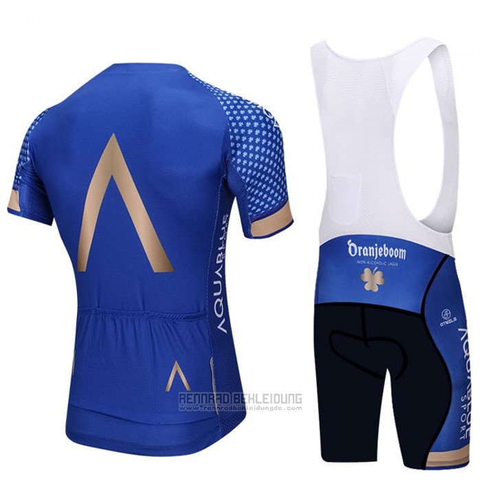 2018 Fahrradbekleidung Aqua Blue Sport Blau Trikot Kurzarm und Tragerhose - zum Schließen ins Bild klicken